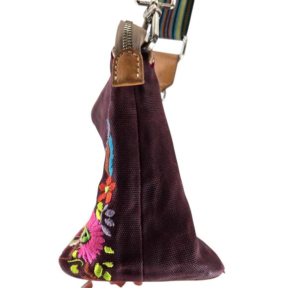 Consuela Crossbody Purse Sonoma Wedge Floral Embroidered Bohemian Hippie Red - Picture 9 of 15